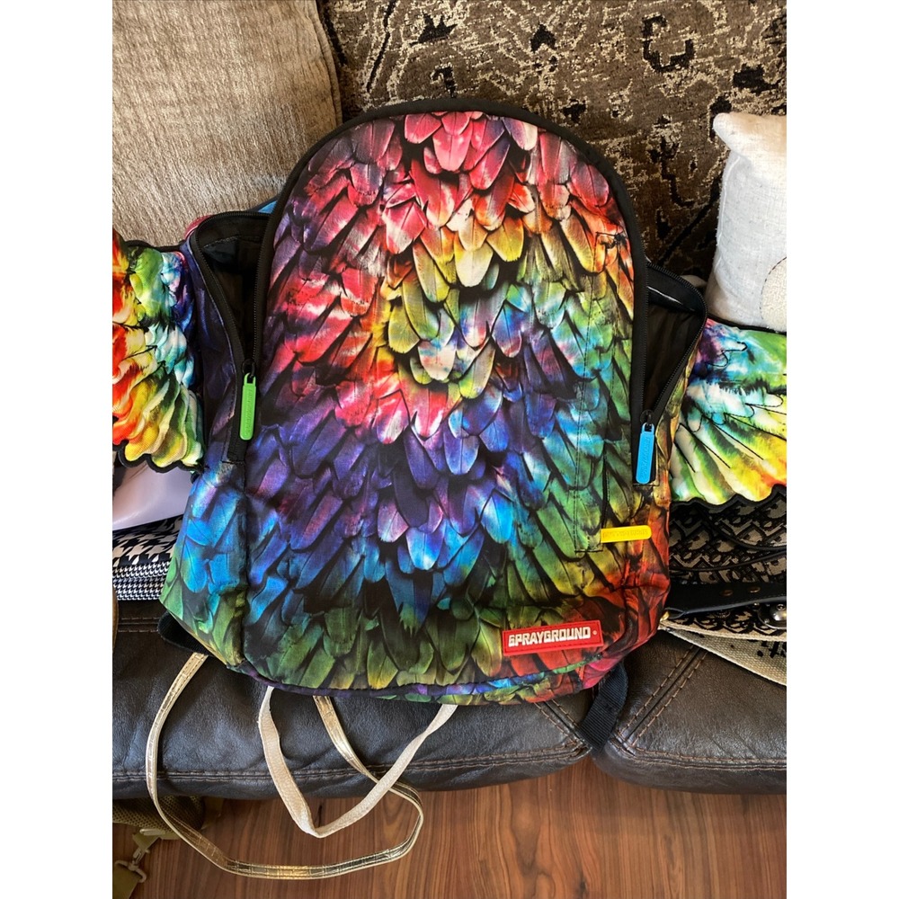 Sprayground Backpack Unisex OS Multi‎ Rainbow Feather Wing Limited Edition Bag